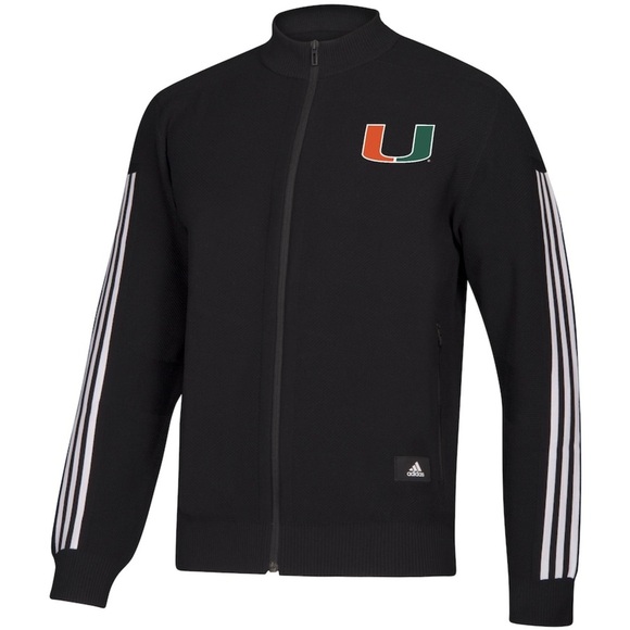 Adidas Men’s Black Miami Hurricanes Full Zip Stadium Track Jacket XXL - Picture 1 of 14